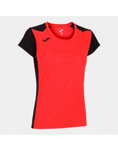 RECORD II SHORT SLEEVE T-SHIRT FLUOR CORAL BLACK