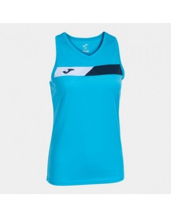 COURT SLEEVELESS SHIRT FLUOR TURQUOISE NAVY WHITE