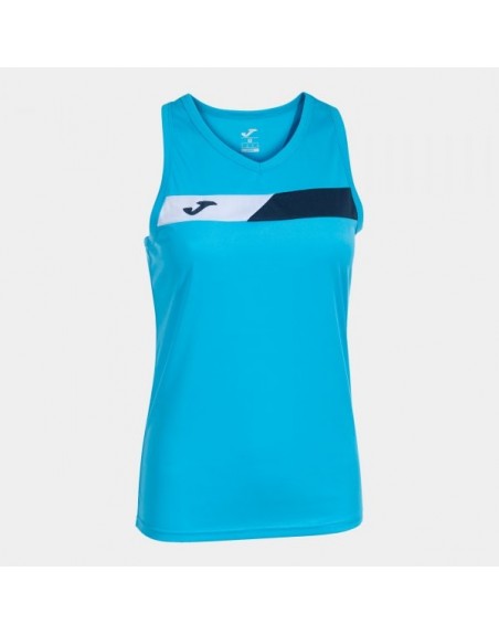 COURT SLEEVELESS SHIRT FLUOR TURQUOISE NAVY WHITE