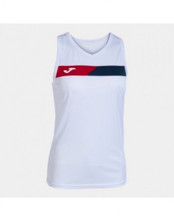 COURT SLEEVELESS SHIRT WHITE RED NAVY