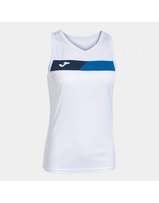 COURT SLEEVELESS SHIRT WHITE ROYAL NAVY