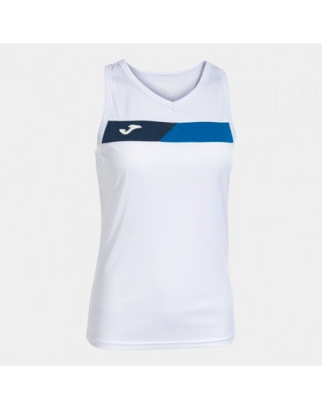 COURT SLEEVELESS SHIRT WHITE ROYAL NAVY