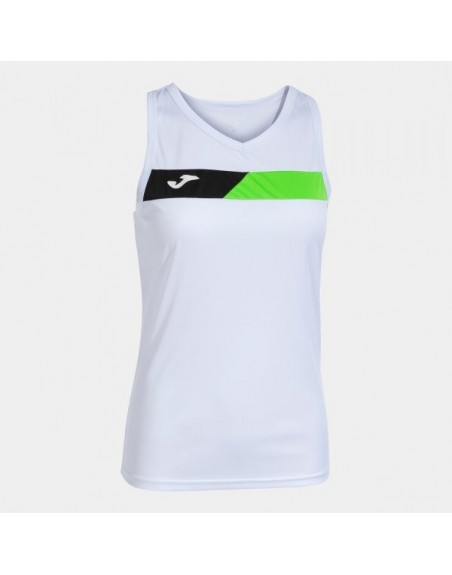 COURT SLEEVELESS SHIRT WHITE FLUOR GREEN BLACK