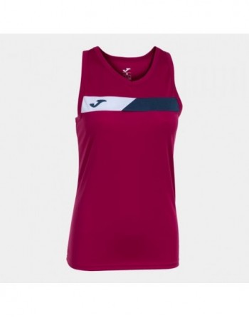 COURT SLEEVELESS SHIRT CRIMSON NAVY WHITE