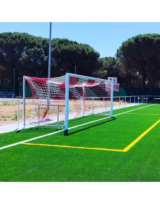 JGO PORTERÍAS AL. FÚTBOL7 90MM ABATIBLES ARQUILLOS GALV CALIENTE
